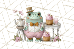 Easter Frogs in Fancy Fits, Cute Spring Clipart Png Product Image 3