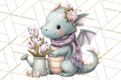 Easter Baby Dragon Clipart, Cute Pastel Spring Dragons Png Product Image 3