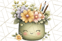 Spring Cozy Home Clipart, Cute Kawaii House Decor Icons PNG Product Image 3