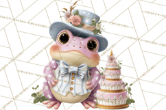 Easter Frogs in Fancy Fits, Cute Spring Clipart Png Product Image 4