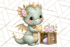 Easter Baby Dragon Clipart, Cute Pastel Spring Dragons Png Product Image 5