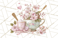 Blossom Tea Party Clipart, Pastel Tea Party Png Product Image 4