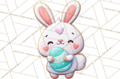 Easter Cookies Clipart, Bunny Chick Egg Carrot Flower PNG Product Image 4