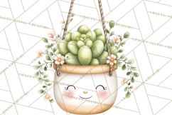 Spring Cozy Home Clipart, Cute Kawaii House Decor Icons PNG Product Image 3