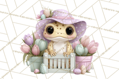 Easter Frogs in Fancy Fits, Cute Spring Clipart Png Product Image 3