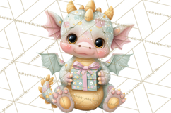 Easter Baby Dragon Clipart, Cute Pastel Spring Dragons Png Product Image 4
