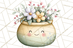 Spring Cozy Home Clipart, Cute Kawaii House Decor Icons PNG Product Image 5