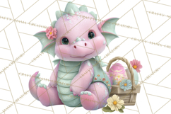Easter Baby Dragon Clipart, Cute Pastel Spring Dragons Png Product Image 2