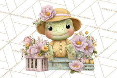 Easter Frogs in Fancy Fits, Cute Spring Clipart Png Product Image 2