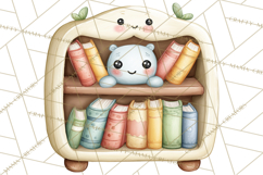 Spring Cozy Home Clipart, Cute Kawaii House Decor Icons PNG Product Image 3