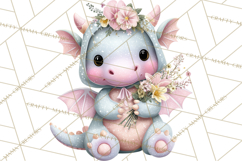 Easter Baby Dragon Clipart, Cute Pastel Spring Dragons Png Product Image 3