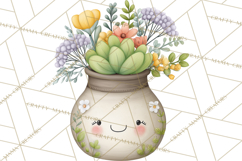 Spring Cozy Home Clipart, Cute Kawaii House Decor Icons PNG Product Image 4