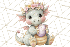 Easter Baby Dragon Clipart, Cute Pastel Spring Dragons Png Product Image 4