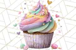 Dessert Clipart, Girly Pastel Sweets, Cupcakes Cookies Png Product Image 4