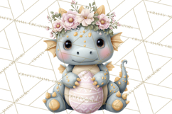Easter Baby Dragon Clipart, Cute Pastel Spring Dragons Png Product Image 5