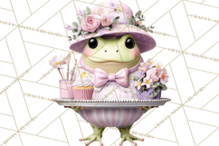Easter Frogs in Fancy Fits, Cute Spring Clipart Png Product Image 5