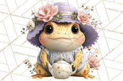 Easter Frogs in Fancy Fits, Cute Spring Clipart Png Product Image 2