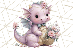 Easter Baby Dragon Clipart, Cute Pastel Spring Dragons Png Product Image 3
