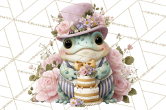 Easter Frogs in Fancy Fits, Cute Spring Clipart Png Product Image 3