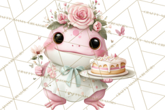 Easter Frogs in Fancy Fits, Cute Spring Clipart Png Product Image 4