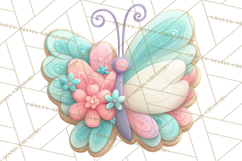 Easter Cookies Clipart, Bunny Chick Egg Carrot Flower PNG Product Image 5