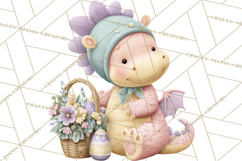 Easter Baby Dragon Clipart, Cute Pastel Spring Dragons Png Product Image 2