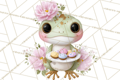 Easter Frogs in Fancy Fits, Cute Spring Clipart Png Product Image 3