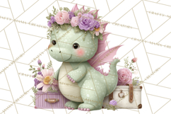Easter Baby Dragon Clipart, Cute Pastel Spring Dragons Png Product Image 3