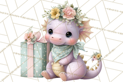 Easter Baby Dragon Clipart, Cute Pastel Spring Dragons Png Product Image 4