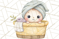 Spring Cozy Home Clipart, Cute Kawaii House Decor Icons PNG Product Image 4