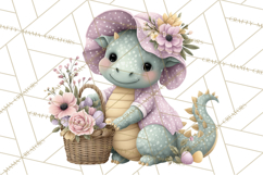 Easter Baby Dragon Clipart, Cute Pastel Spring Dragons Png Product Image 2