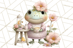 Easter Frogs in Fancy Fits, Cute Spring Clipart Png Product Image 2