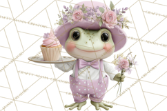 Easter Frogs in Fancy Fits, Cute Spring Clipart Png Product Image 4