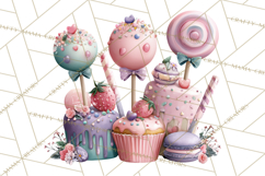 Dessert Clipart, Girly Pastel Sweets, Cupcakes Cookies Png Product Image 4