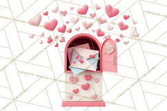 Love Letter Delivery Clipart, Valentine Mail Heart Envelopes Product Image 3