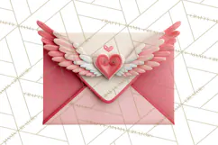 Love Letter Delivery Clipart, Valentine Mail Heart Envelopes Product Image 4