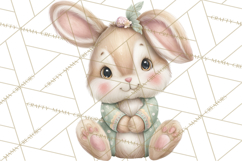Easter Bunny Clipart PNG, Cute Bunny Characters, Pastel Product Image 5