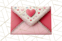 Love Letter Delivery Clipart, Valentine Mail Heart Envelopes Product Image 2