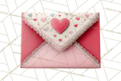 Love Letter Delivery Clipart, Valentine Mail Heart Envelopes Product Image 2