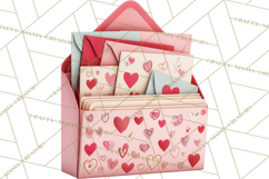 Love Letter Delivery Clipart, Valentine Mail Heart Envelopes Product Image 3