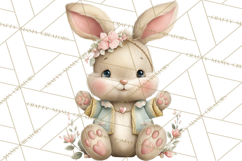 Easter Bunny Clipart PNG, Cute Bunny Characters, Pastel Product Image 3