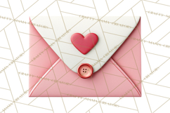 Love Letter Delivery Clipart, Valentine Mail Heart Envelopes Product Image 2