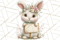 Easter Bunny Clipart PNG, Cute Bunny Characters, Pastel Product Image 2