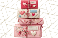 Love Letter Delivery Clipart, Valentine Mail Heart Envelopes Product Image 3