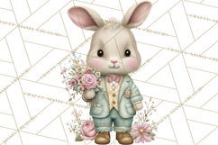 Easter Bunny Clipart PNG, Cute Bunny Characters, Pastel Product Image 4