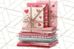 Love Letter Delivery Clipart, Valentine Mail Heart Envelopes Product Image 4
