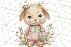 Easter Bunny Clipart PNG, Cute Bunny Characters, Pastel Product Image 5