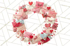 Love Letter Delivery Clipart, Valentine Mail Heart Envelopes Product Image 3