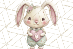 Easter Bunny Clipart PNG, Cute Bunny Characters, Pastel Product Image 4