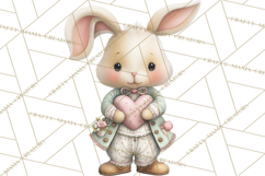 Easter Bunny Clipart PNG, Cute Bunny Characters, Pastel Product Image 5